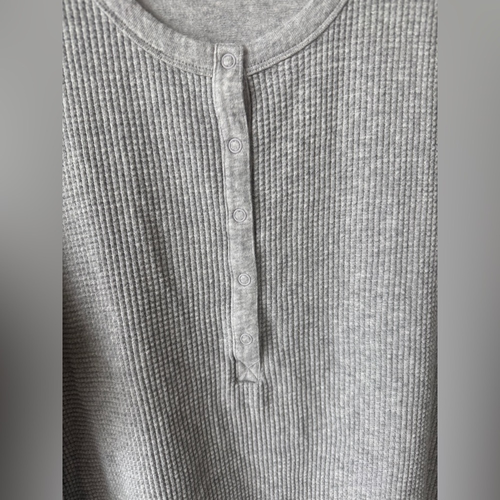 Aerie offline waffle knit henley long sleeve tee top sweater wow oversized shirt - Picture 6 of 8